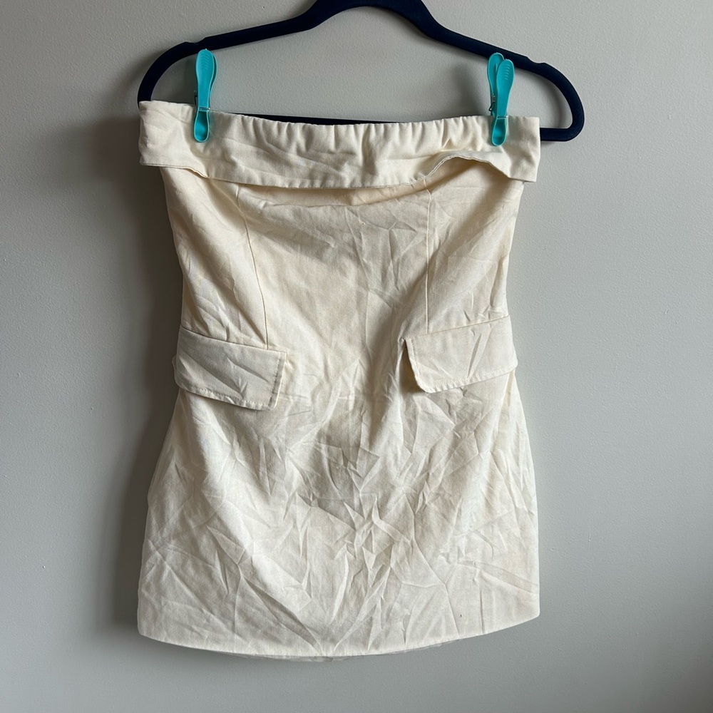 Kaiia Cream Strapless Mini Dress